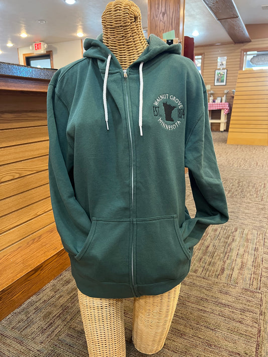 Green Walnut Grove Full-Zip Hoodie