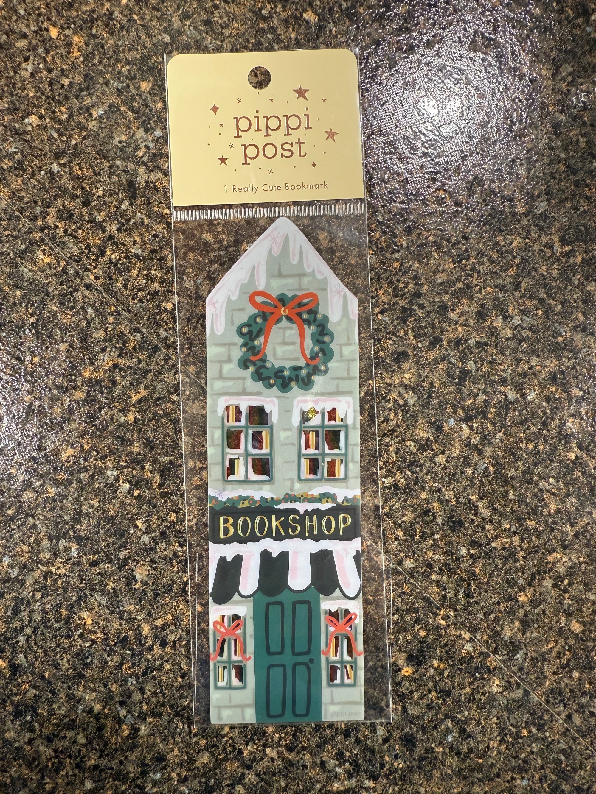 Holiday Bookshop Christmas Transparent Bookmark