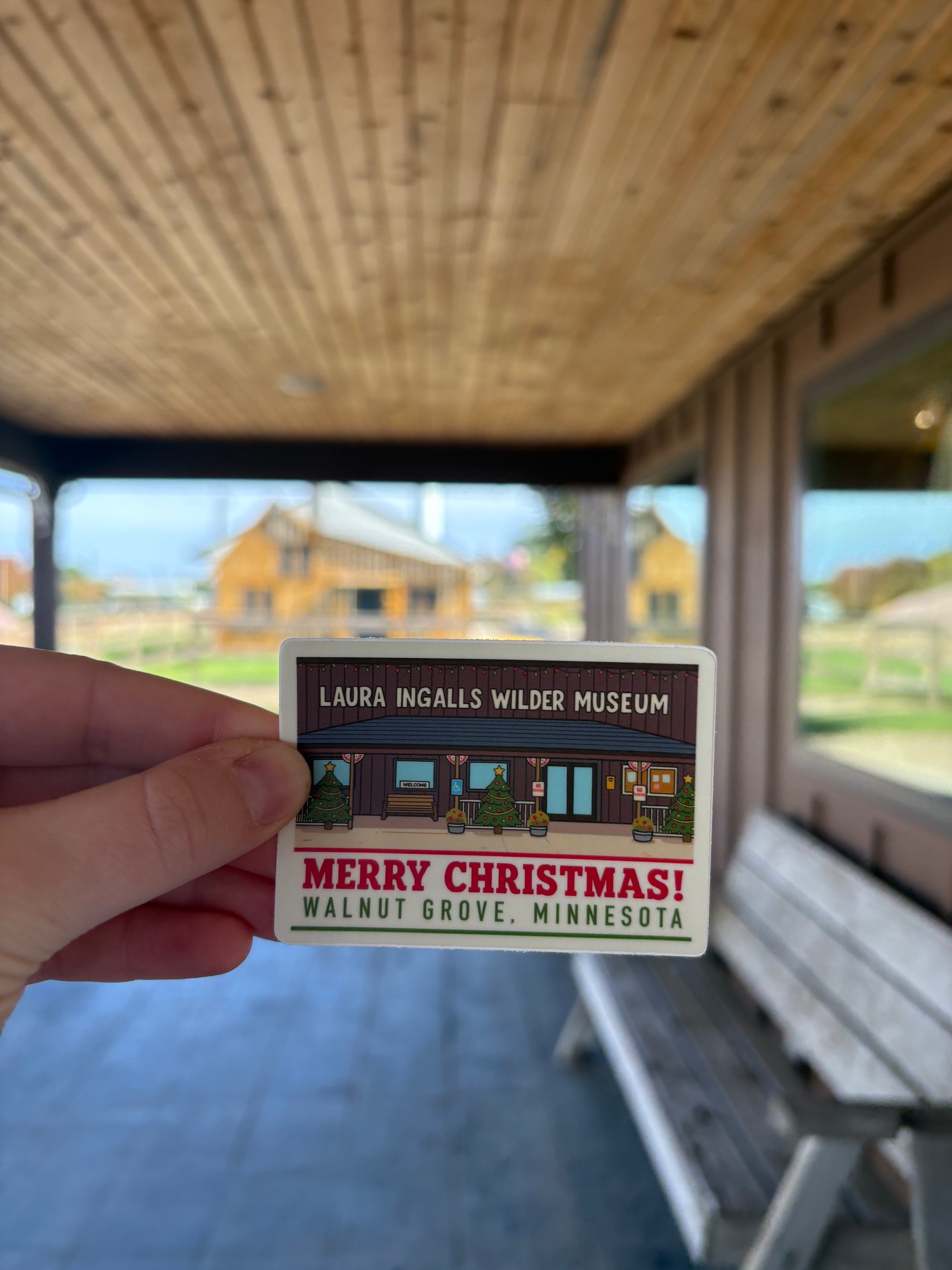 Merry Christmas! Laura Ingalls Wilder Museum Sticker