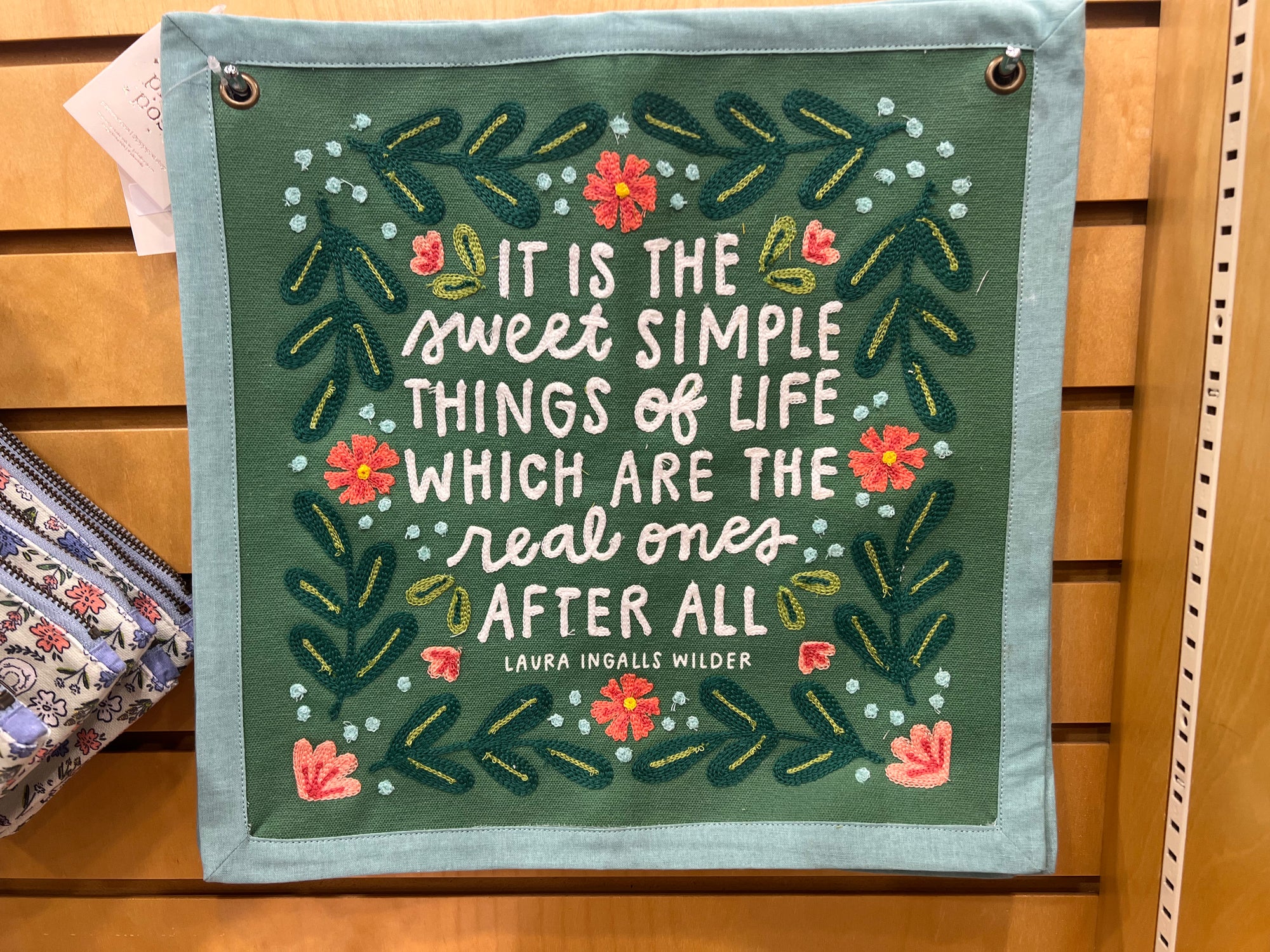 Sweet Simple Things Embroidered Canvas Banner