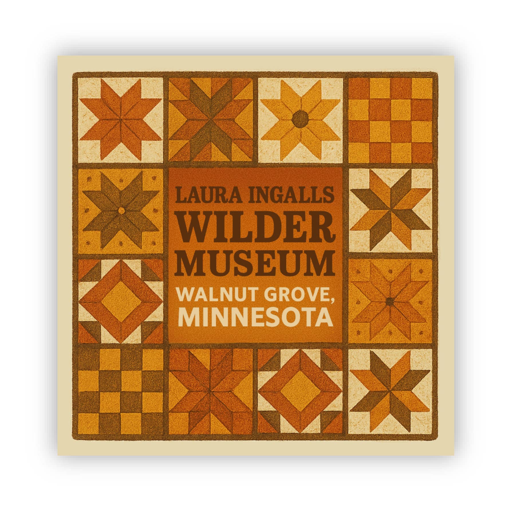 Laura Ingalls Wilder Fall Quilt Magnet