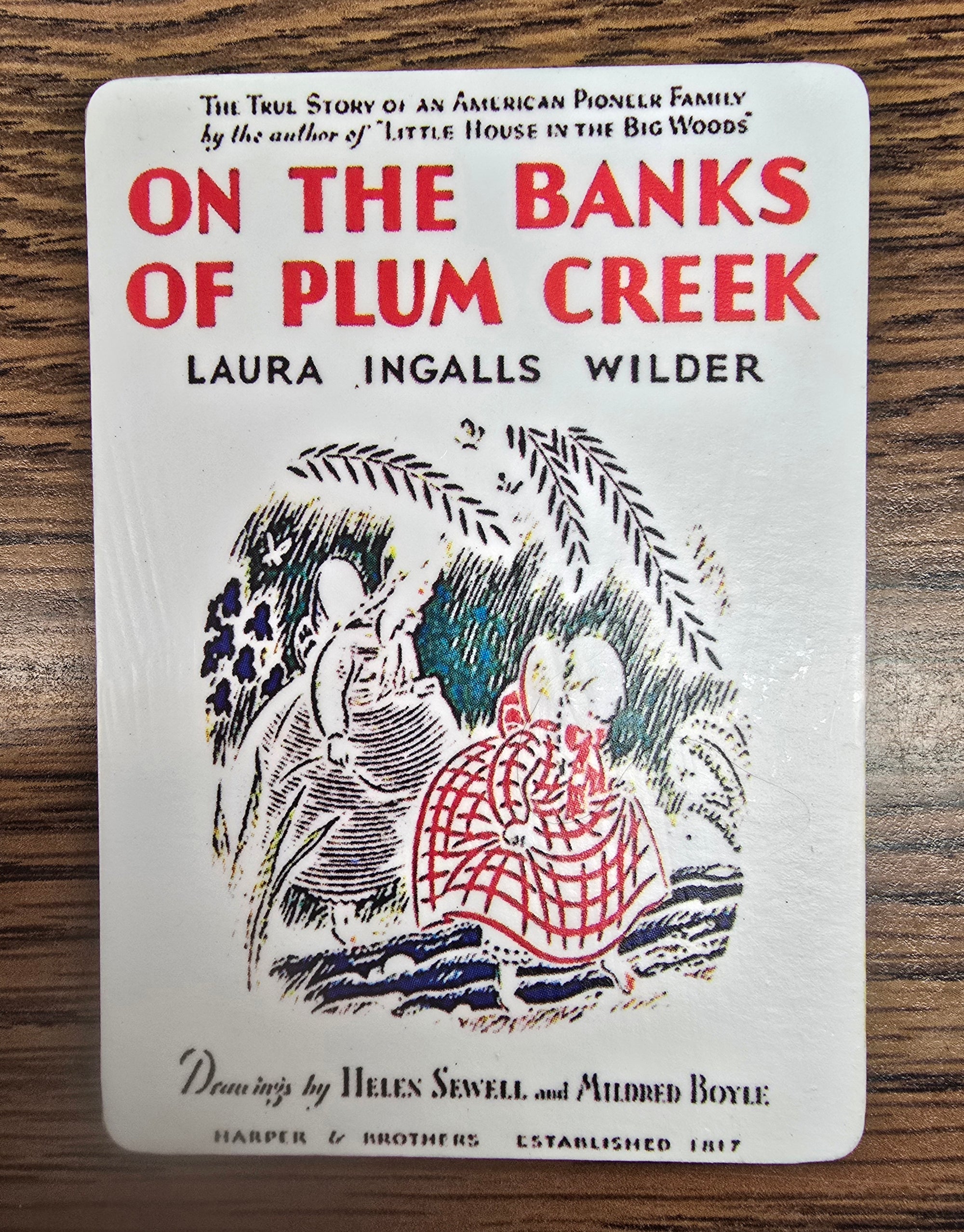 Book Cover Wooden Magnet
